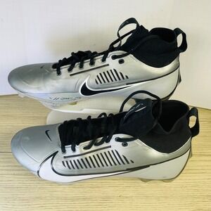 Nike Vapor Edge Pro‎ 360 2 Football Cleats Silver Black Speed Turf Size 11.5 Men